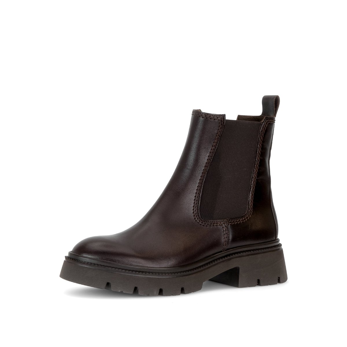 Bottines en cuir lisse à talon décroché cognac, GABOR