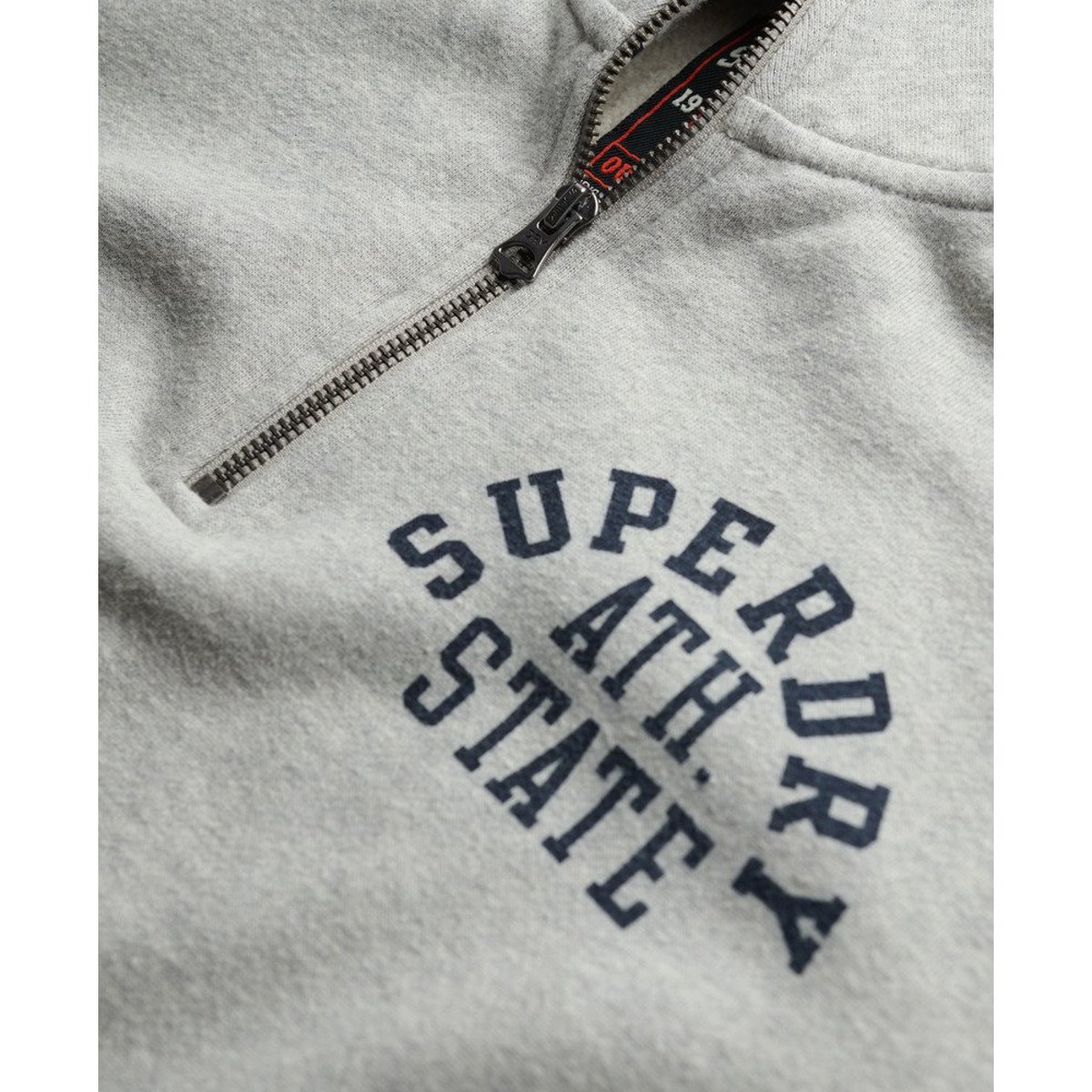 Sweat à col zippé Athletic Essentials gris chiné, SUPERDRY