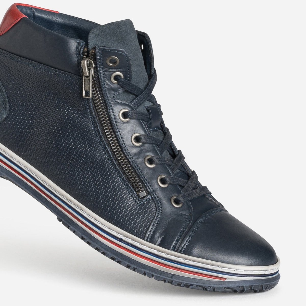 Basket en cuir DJONI marine, ERAM