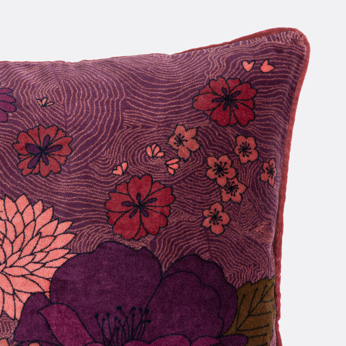Velluto Cushion Cover in Velour 45x45cm multi-coloured, LA REDOUTE INTERIEURS