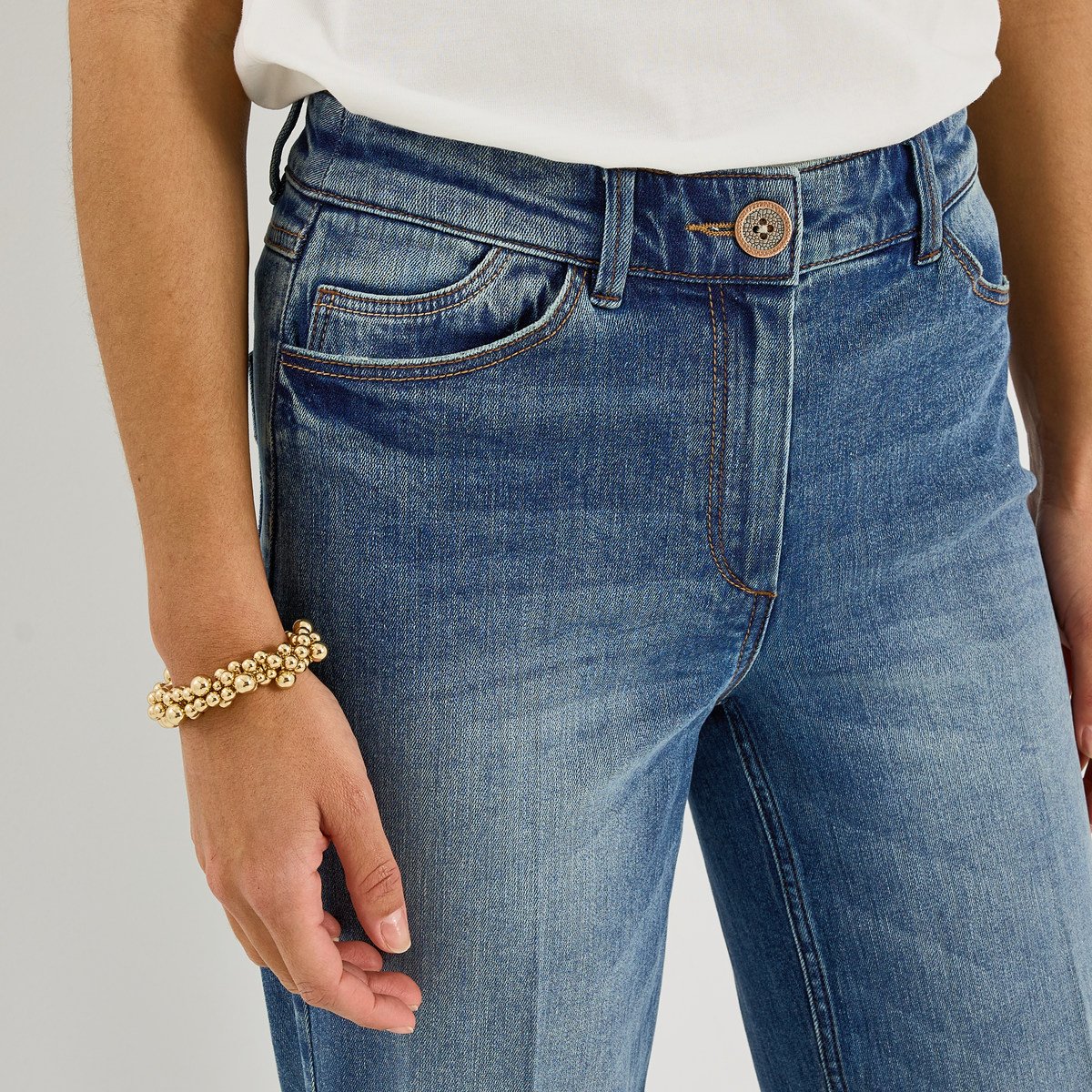 Jean flare raccourci KANSAS RF02 bleu, GRAIN DE MALICE