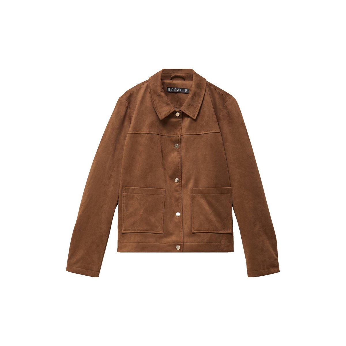 Veste courte droite doublée bas resserré marron foncé, BREAL