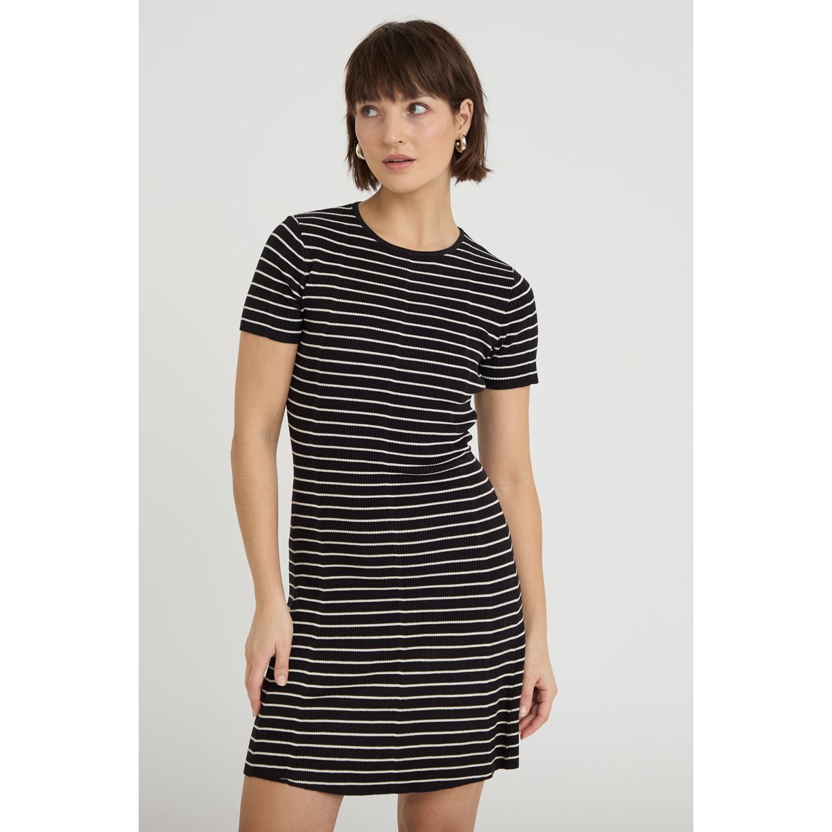 Robe droite manches courtes blanc, CACHE CACHE