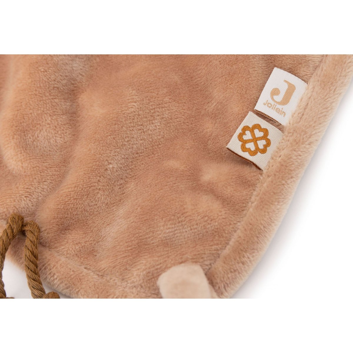 Doudou attache sucette lapin marron, JOLLEIN