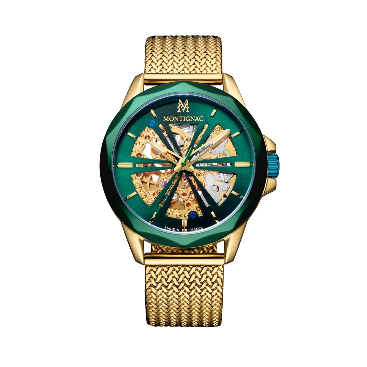 Montre Analogique ROUND doré vert doré, MONTIGNAC