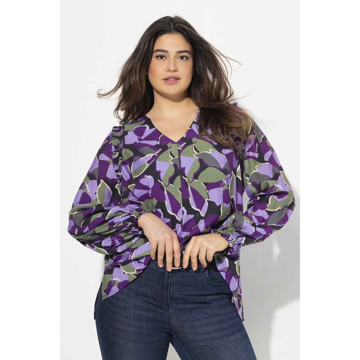 Blouse manches 3/4 noir, ULLA POPKEN