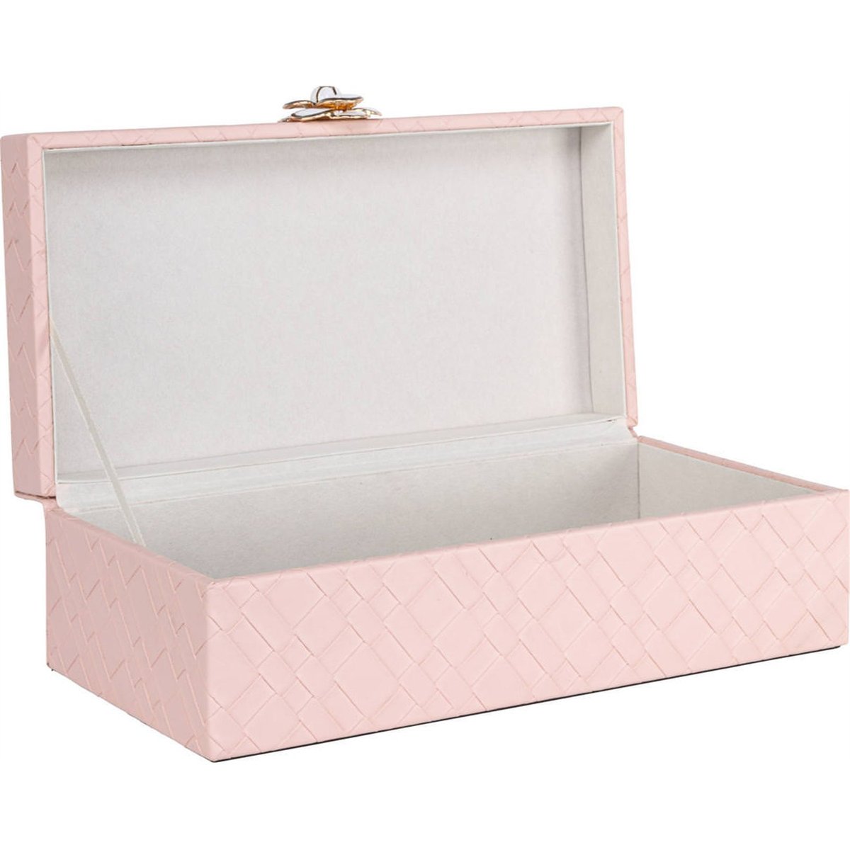 Boîte de rangement à fermoir bijou rose poudré, RECOLLECTION
