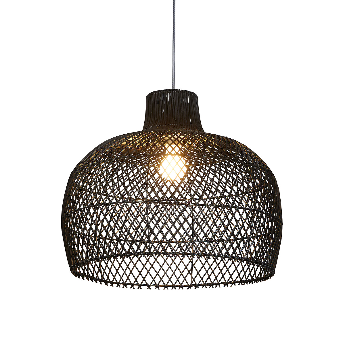 50cm Bellary Easy-Fit Bell Shape Rattan Lampshade black, SO'HOME