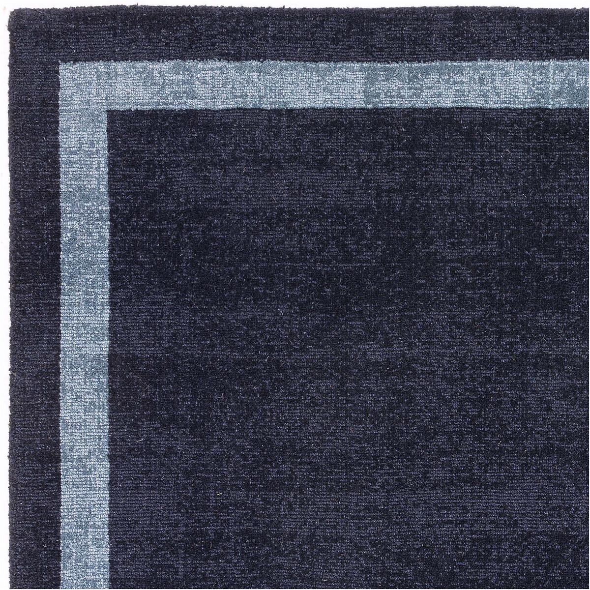 Refined Modern Border Rug in 100% Wool blue, ÉDITÉ