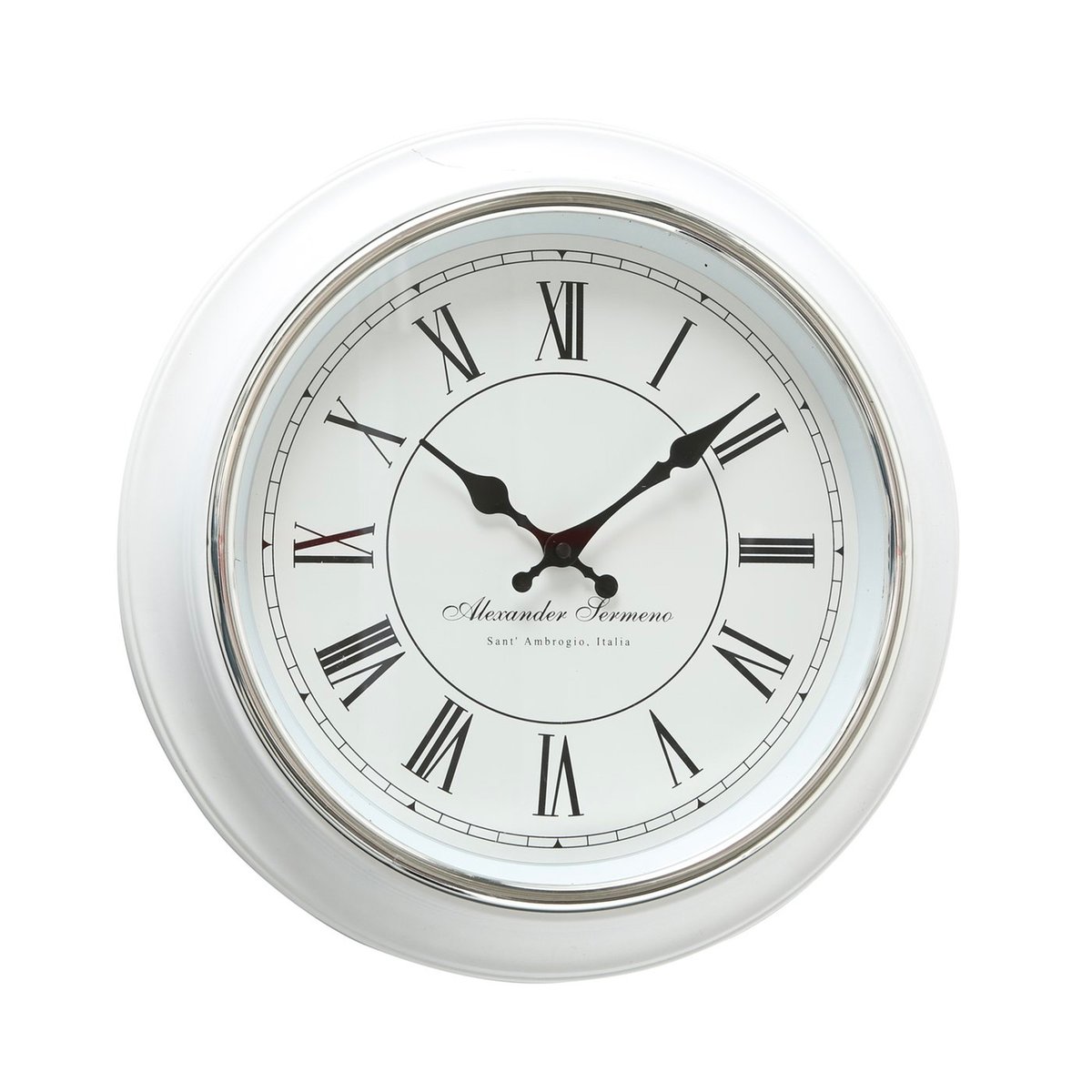 Horloge murale ronde blanche chiffres romains d40cm blanc, WADIGA