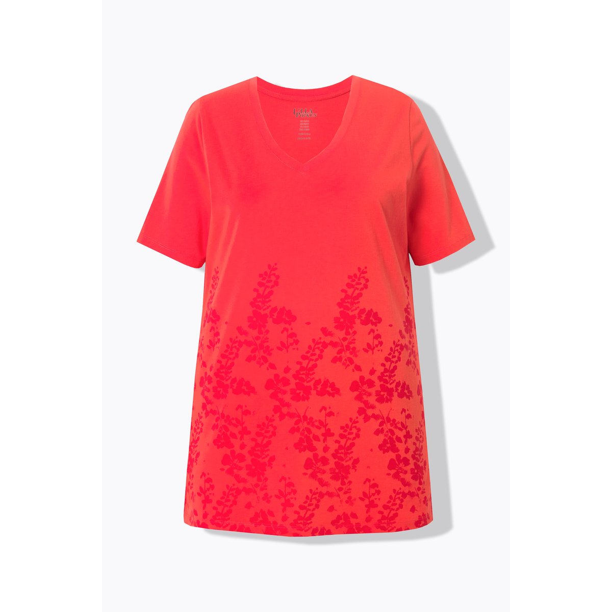 T-shirt à manches courtes et col en V rouge clair, ULLA POPKEN