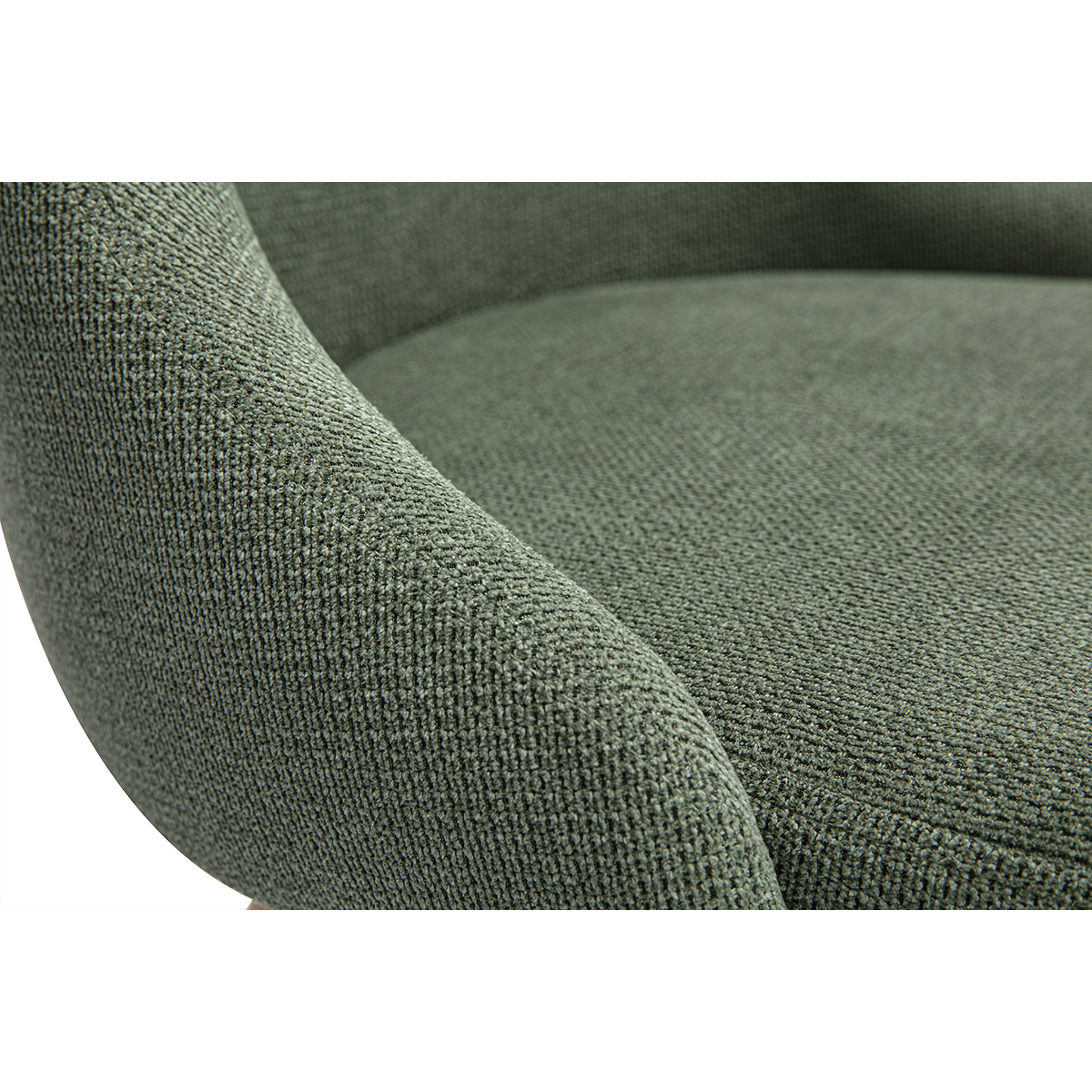 Chaises scandinaves en tissu chenille terre brûlée et bois clair (lot de 2) HASTA kaki, MILIBOO