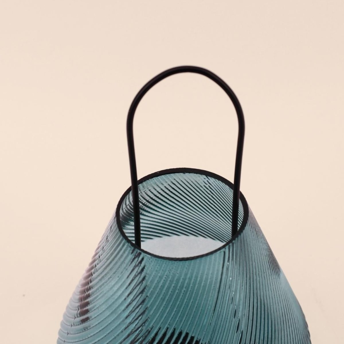 Lanterne design en verre 30cm vert, ORNAMI