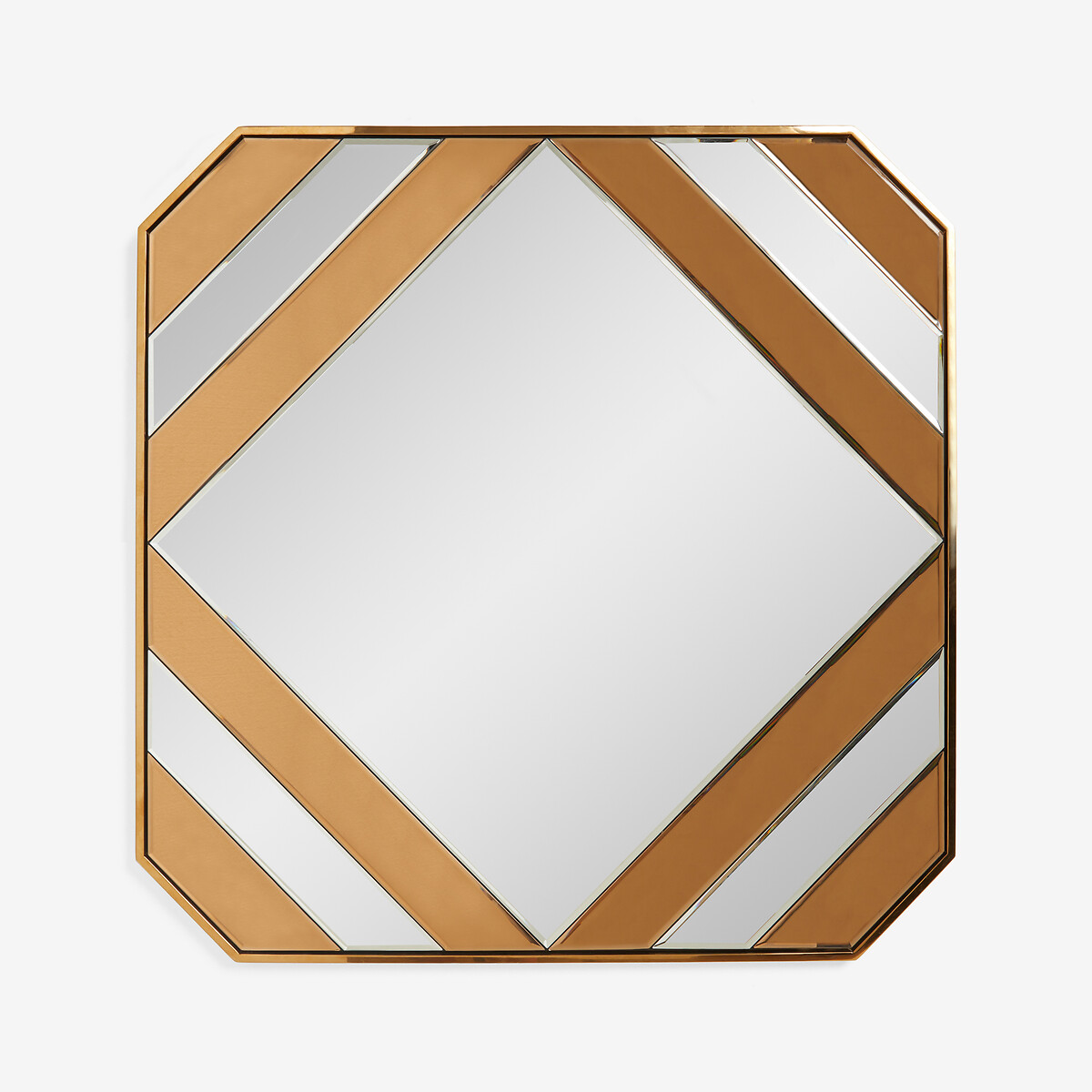 90x90cm 70s Deco Mirror in Copper copper-coloured orange, ROCKETT ST GEORGE