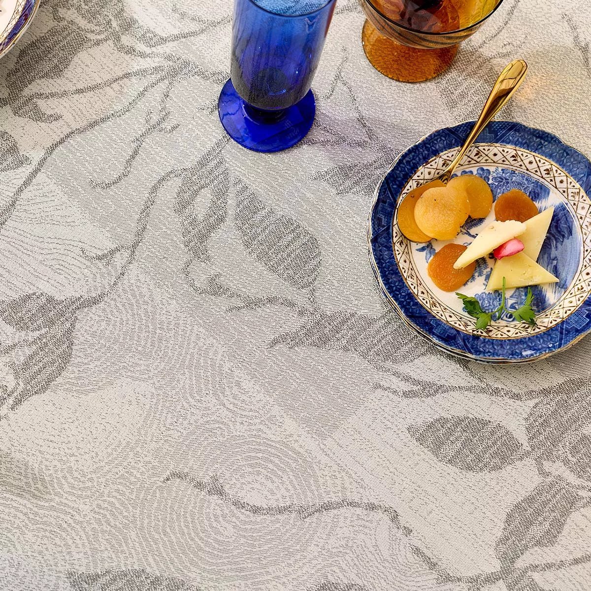 Nappe pur coton MILLE PRUNUS silver, GARNIER THIEBAUT