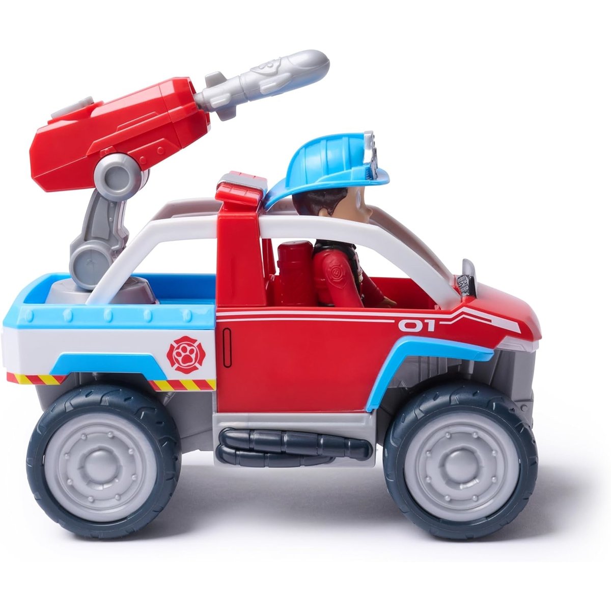 PAW Patrol - Fire Rescue - Ryder avec véhicule de secours rouge, SPIN MASTER