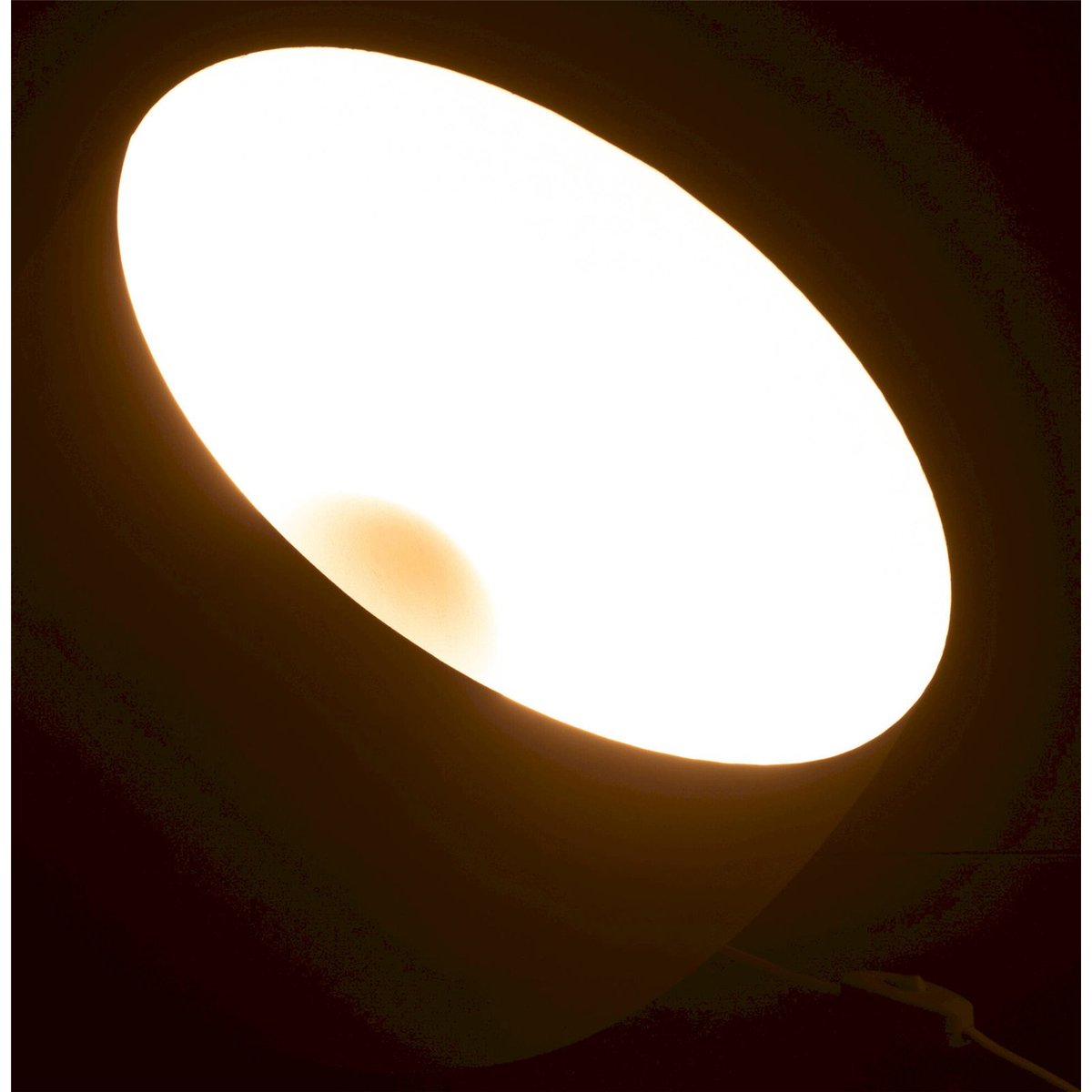 Lampe de chevet ronde en métal blanc mat épuré, RECOLLECTION