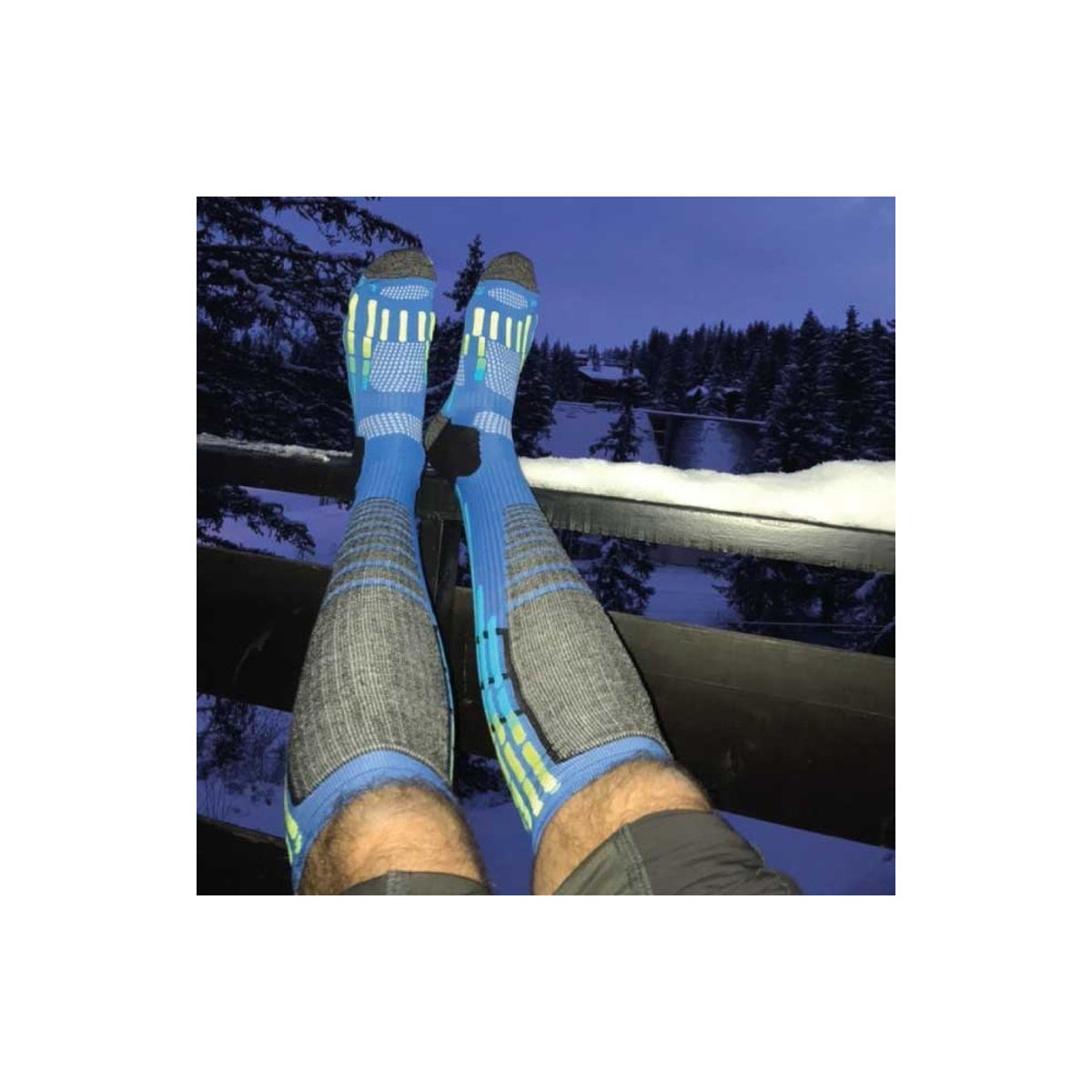 Mi bas pody air ski MADE IN FRANCE noir tricolore, THYO