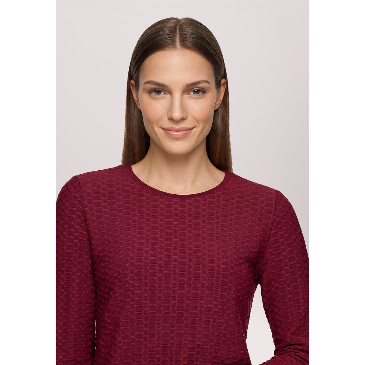 T-shirt basique à encolure ronde maroon banner, BETTY BARCLAY