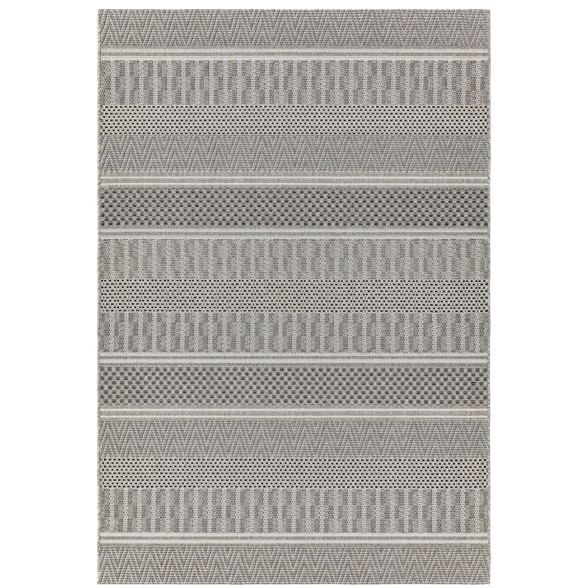 Tapis intérieur extérieur tissé plat LOGGIA gris, NOVATREND