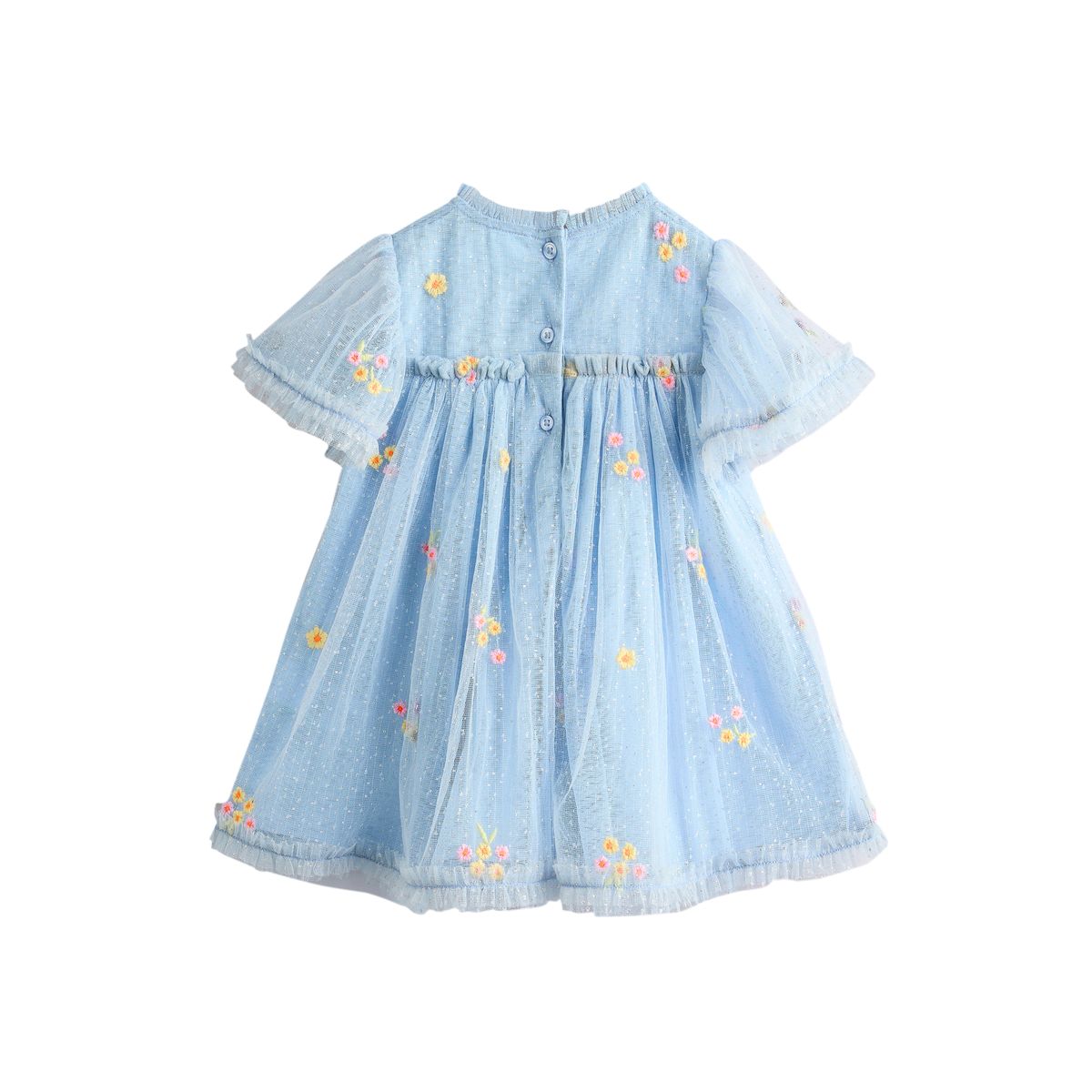 Robe en mesh bébé fleur bleue brodée, NEXT