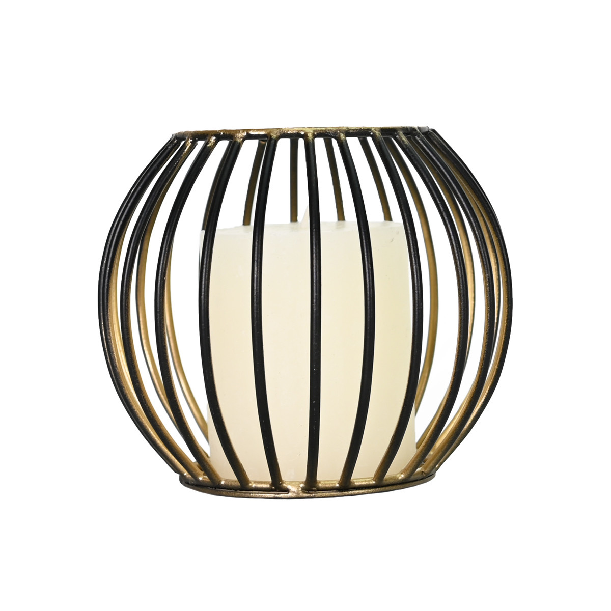 Photophore métal rond 13x11 cm KEMI GOLD or, SENSEI MAISON