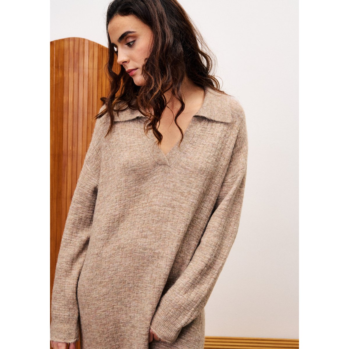 Robe en mohair FREESIA beige, FRNCH