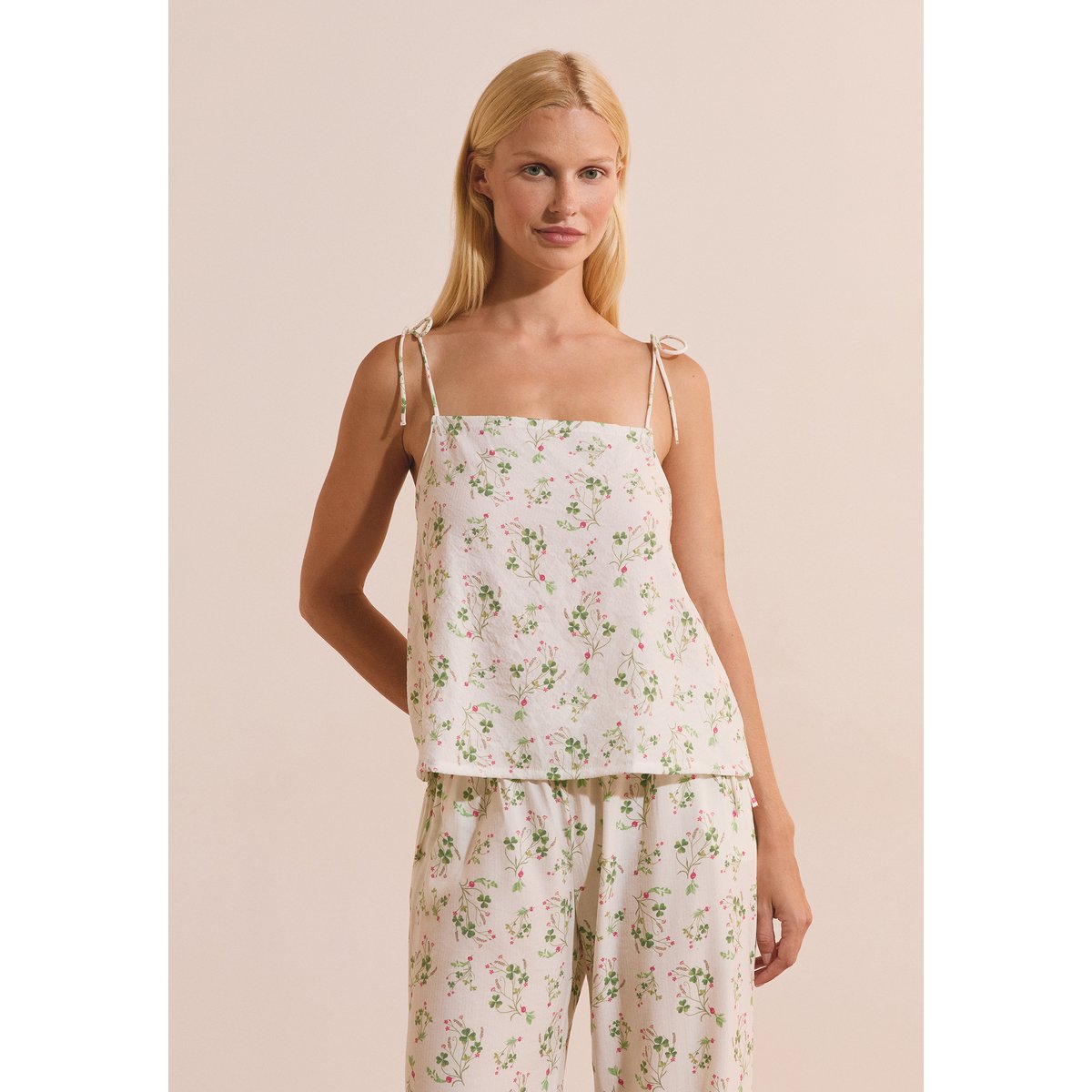Caraco de pyjama à motifs radis TILLIEUL blanc, ETAM