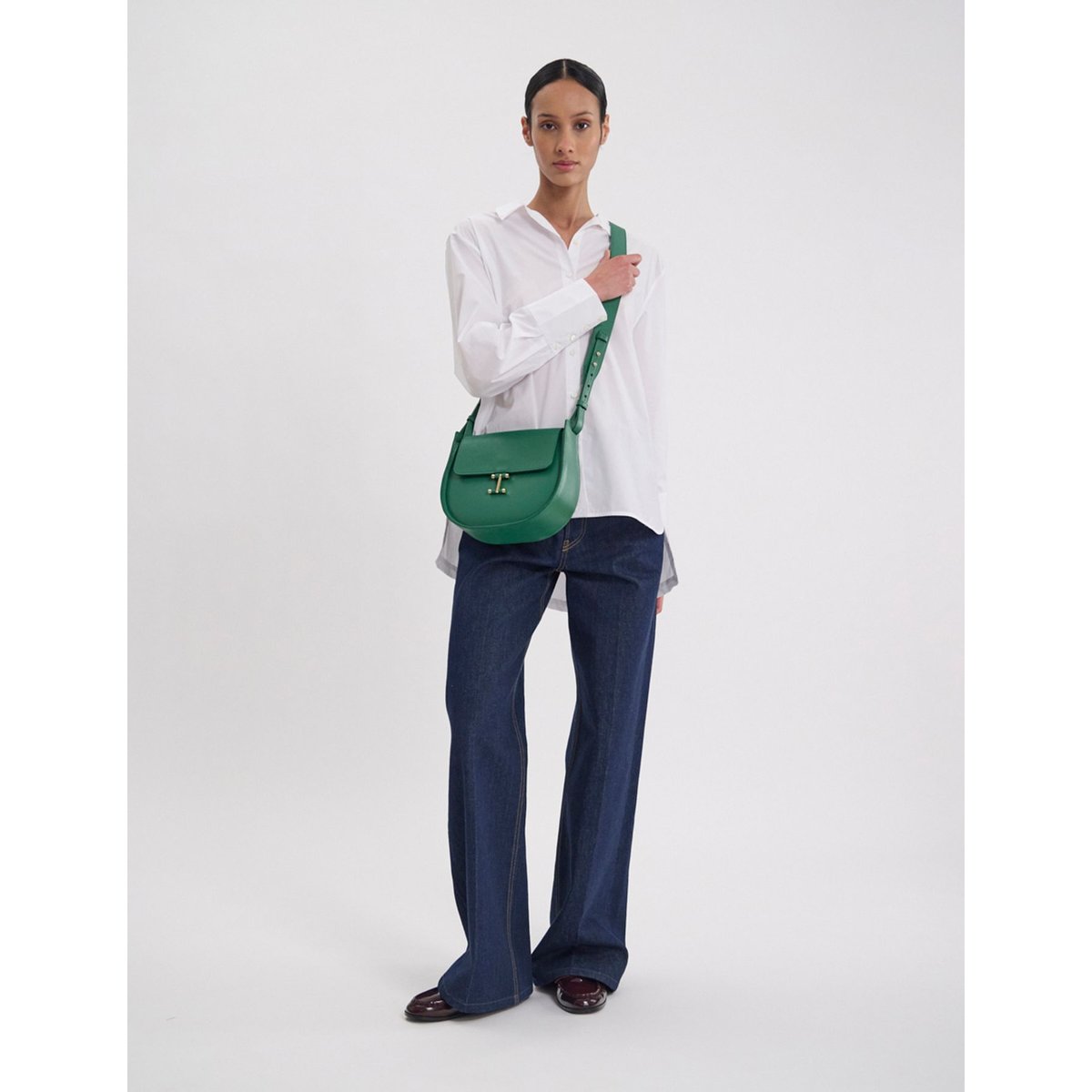 Sac Senda rouge rubis vert, INES DE LA FRESSANGE PARIS