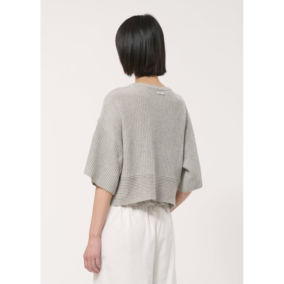 Pull asymétrique en maille gris chine, HUMILITY