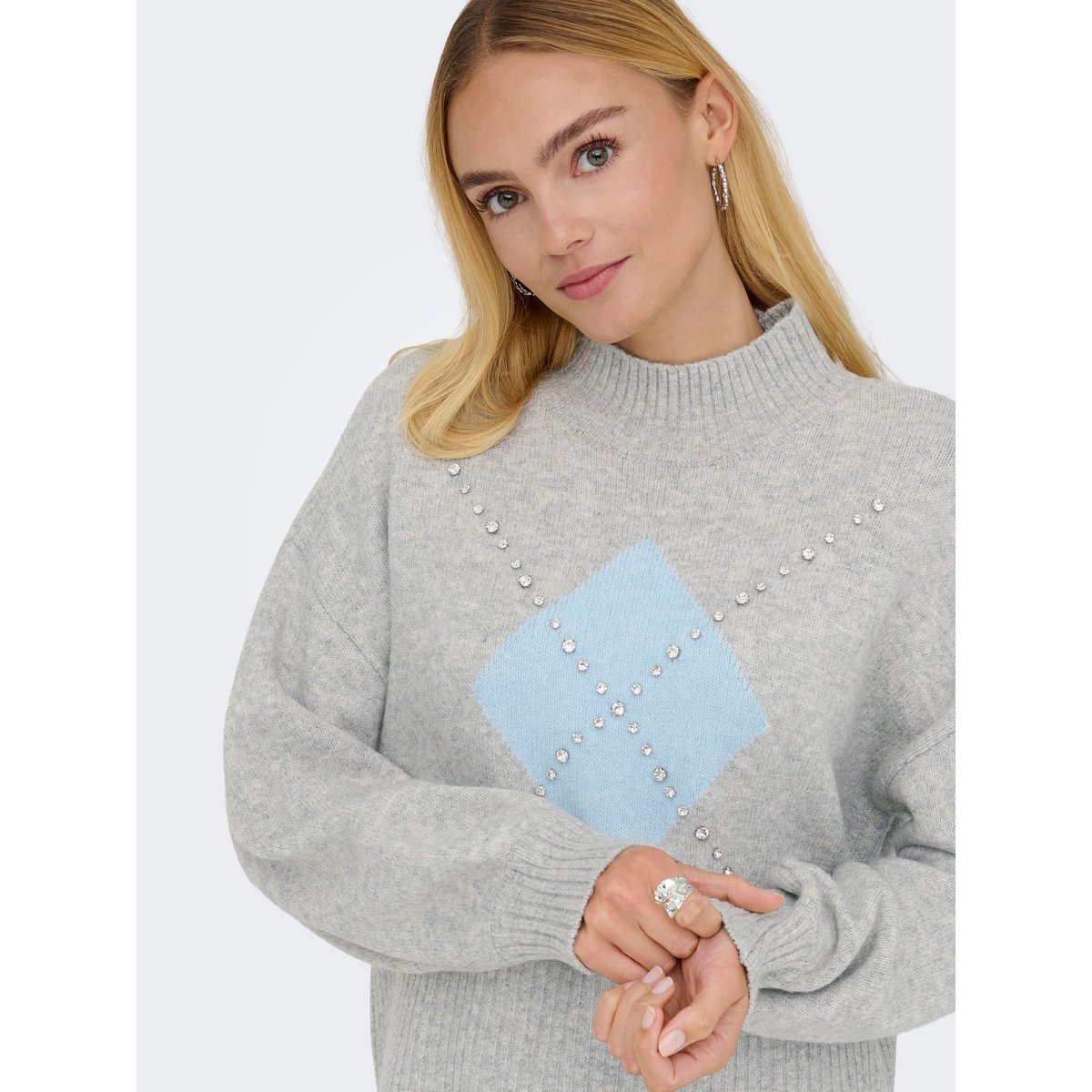 Pull En Maille grise - light grey melange, ONLY