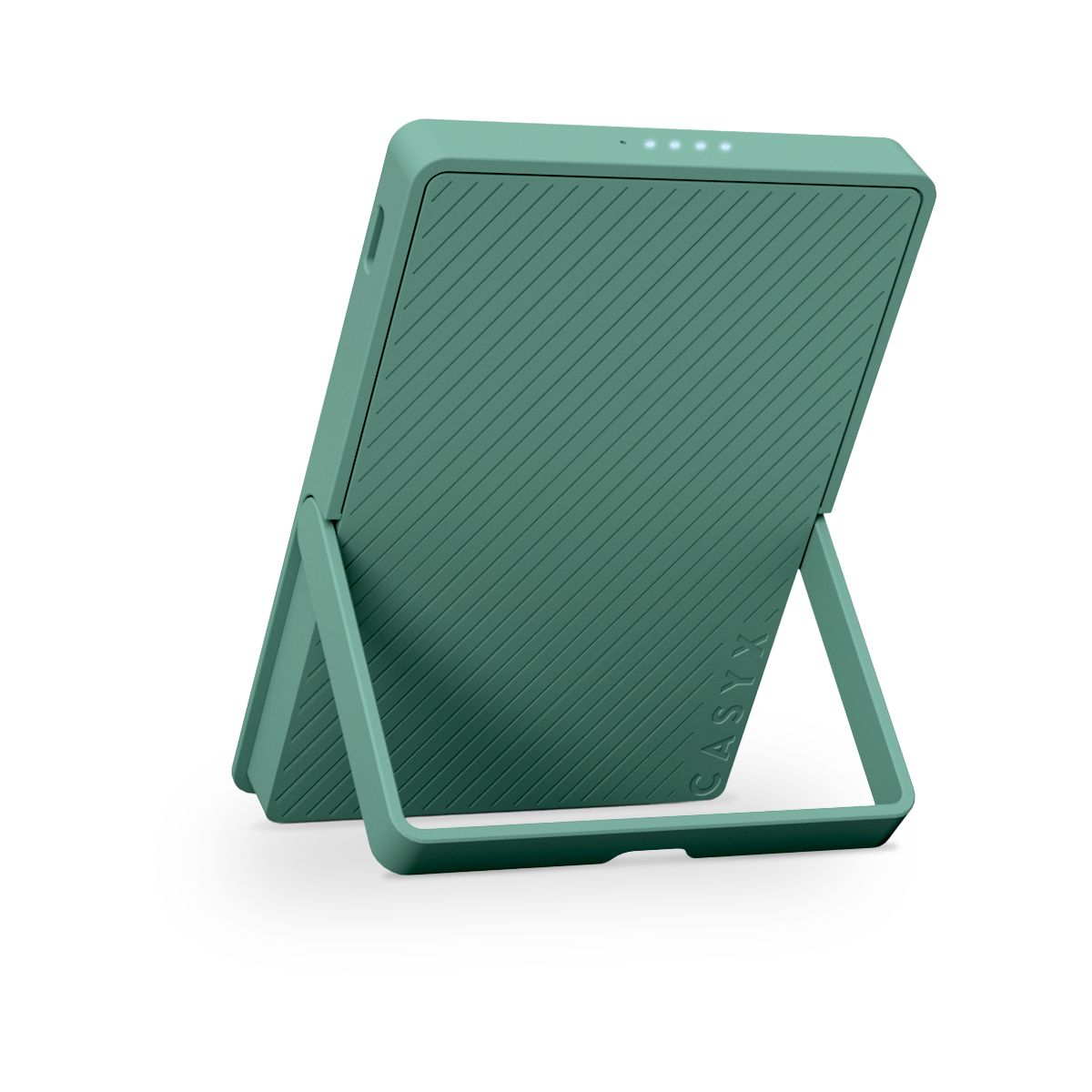 Batterie externe 5000 mAh Qi2 MagSafe avec bequille vert couleur unique, CASYX