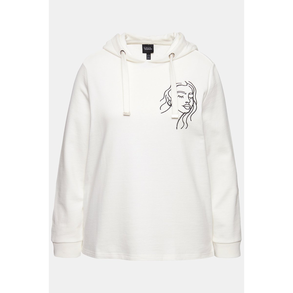 Sweat-shirt à capuche et manches longues blanc cassé, ULLA POPKEN
