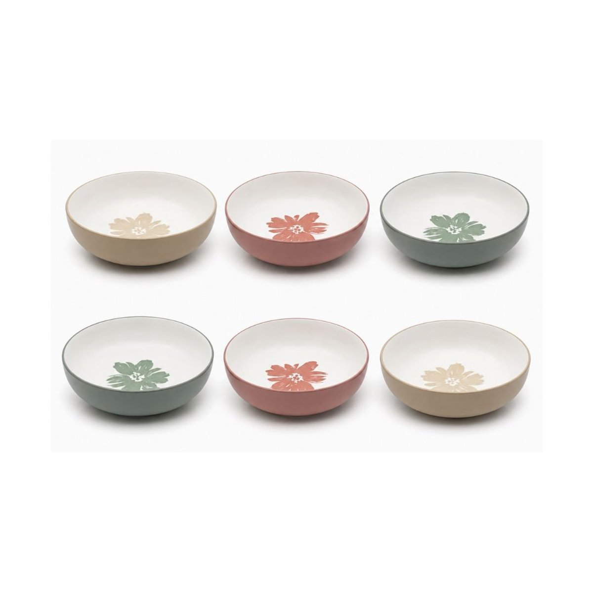 Lot de 6 assiettes creuses, HANAE multicolore, ARTIME
