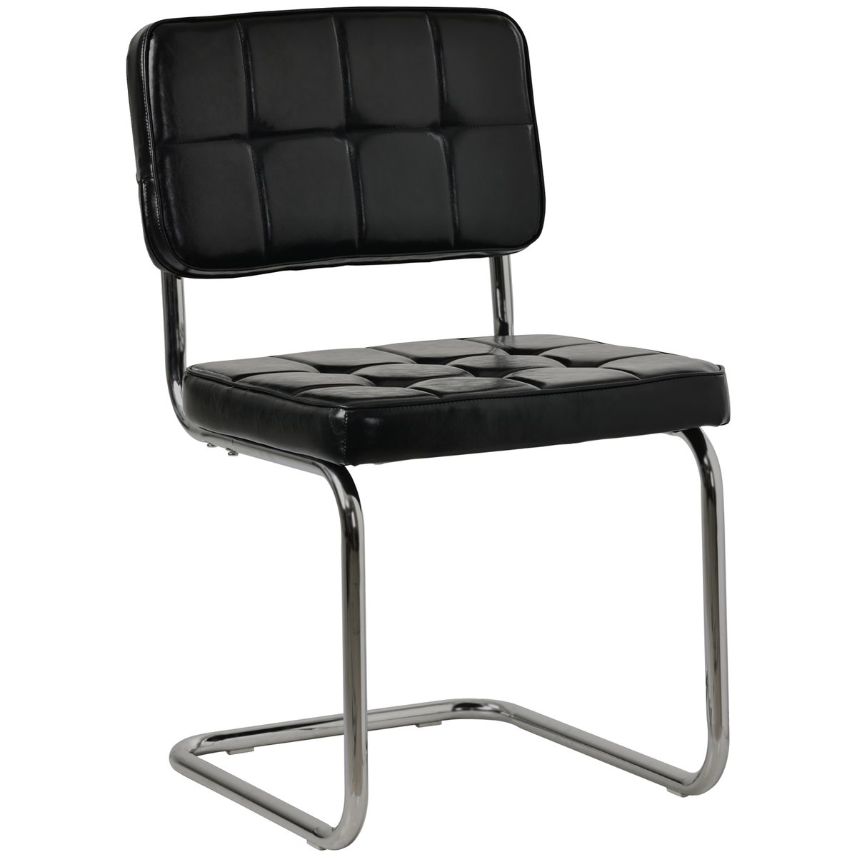 Chaises cantilever en simili, lot de 2, Maria, MARIA noir, gris, HAPPY GARDEN