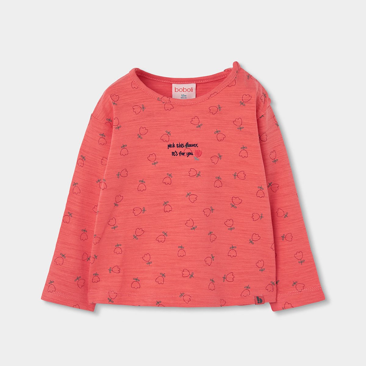 T-shirt fille maille imprimé fleurs multicolore, BOBOLI
