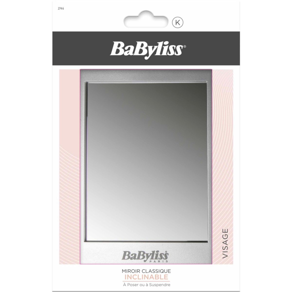 Miroir CLASSIQUE INCLINABLE couleur unique, BABYLISS