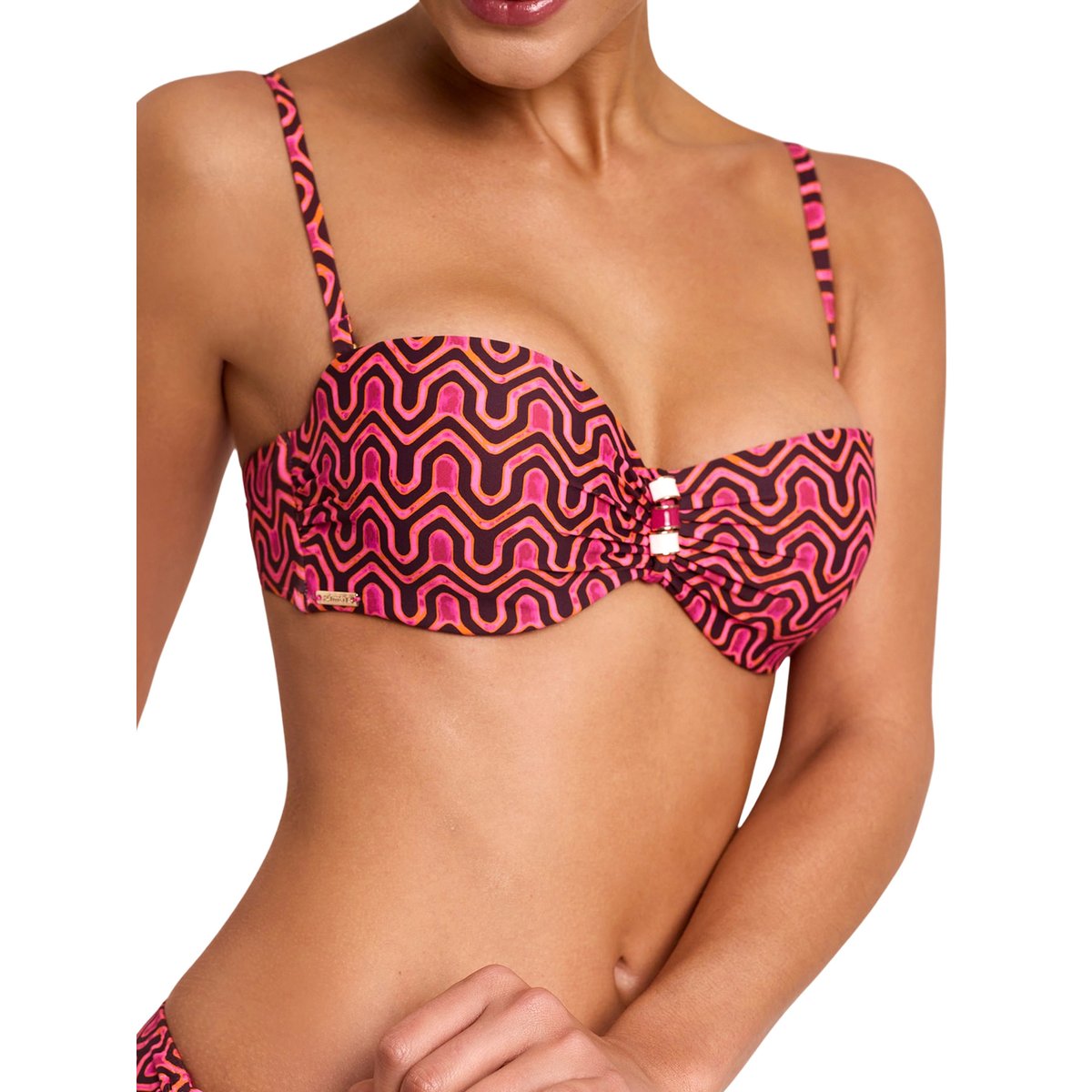 Haut maillot de bain bandeau KALEIDO fuchsia, SELMARK MARE
