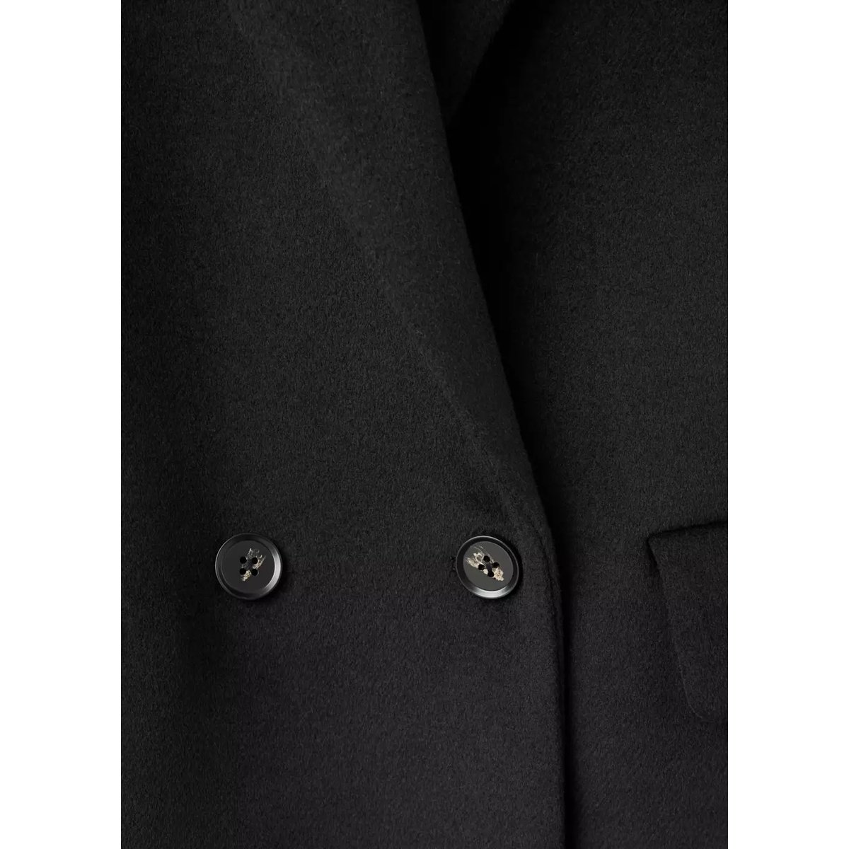 Manteau en laine à double boutonnage noir, MANGO