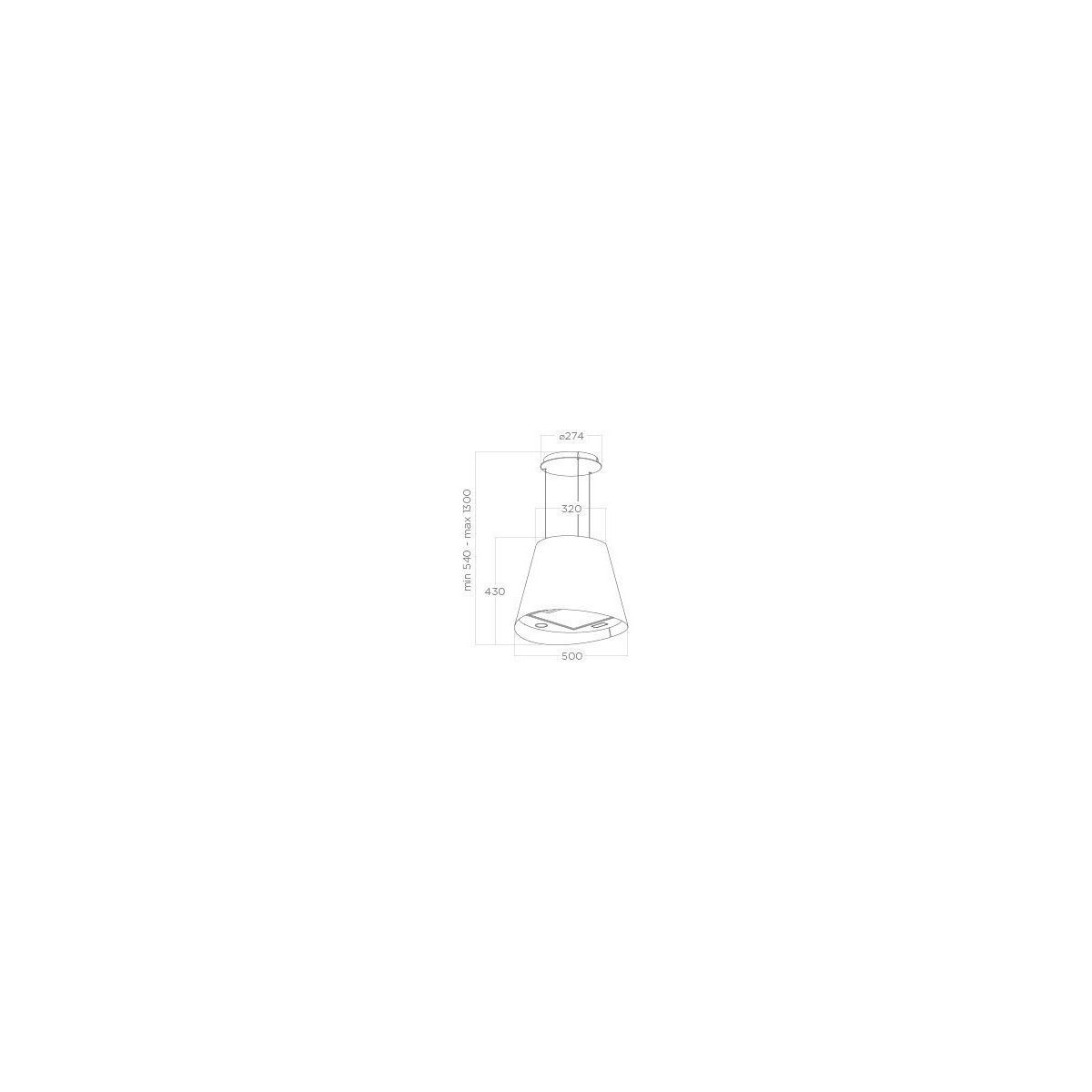 Hotte décorative îlot JUNO BL/F/50 noir, ELICA