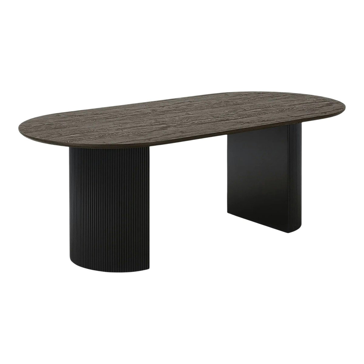 Ens. table ovale décor bois foncé + 6 chaises vertes MATERA marron, PIER IMPORT