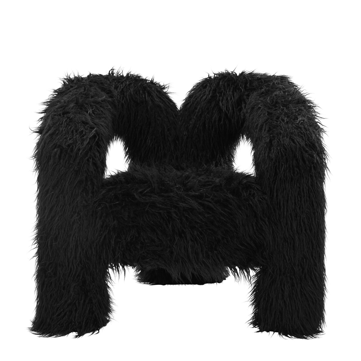 Katrin Faux Fur Sculptural Accent Chair black, ÉDITÉ