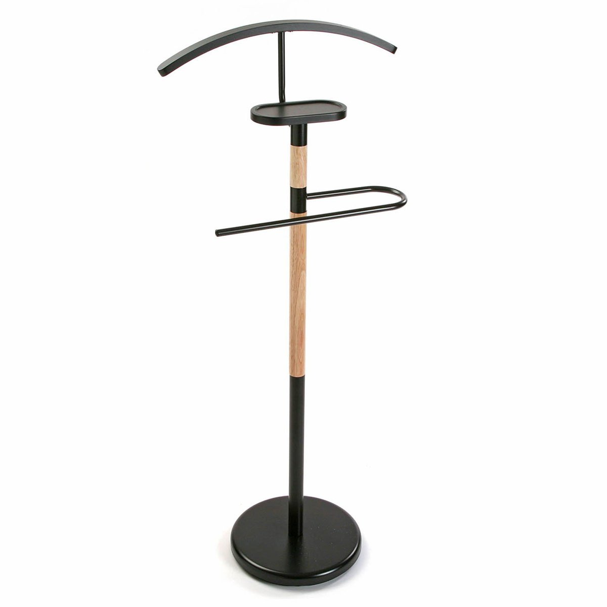 Valet de nuit bois et noir 46.5x29x112cm noir, VERSA