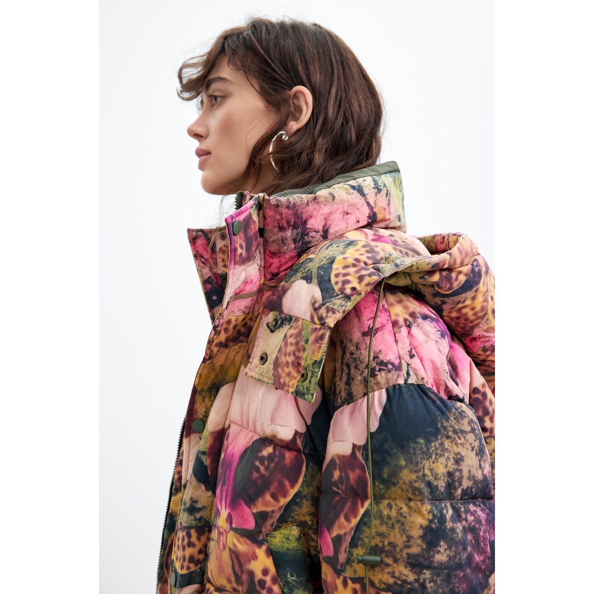 Manteau matelassé à capuche M. C. Lacroix rose, DESIGUAL