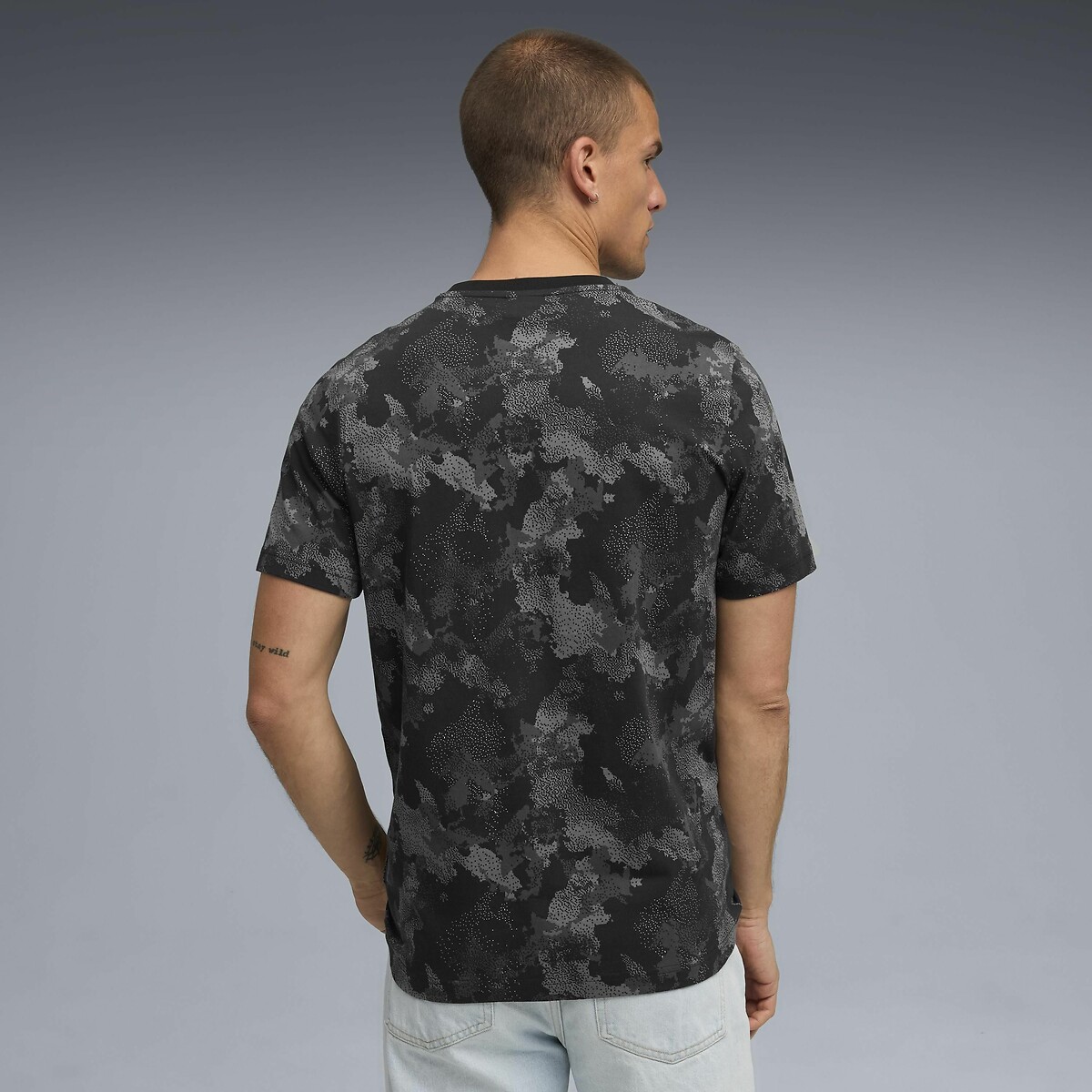 T-shirt manches courtes camouflage noir, PUMA