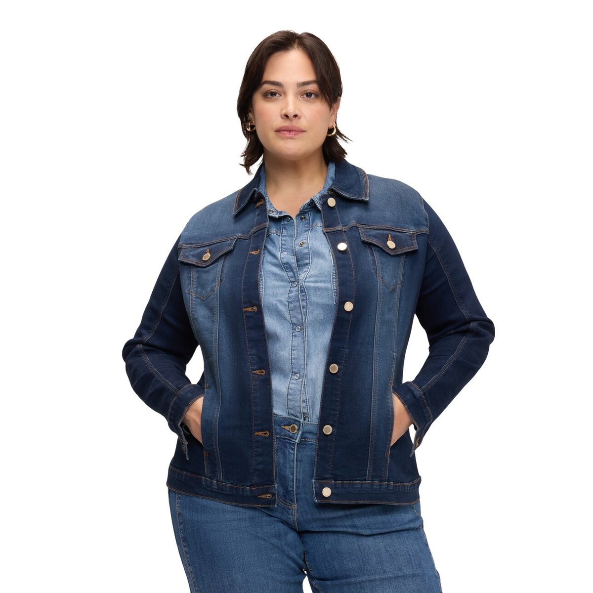 Veste avec broche florale bleu, FIORELLA RUBINO