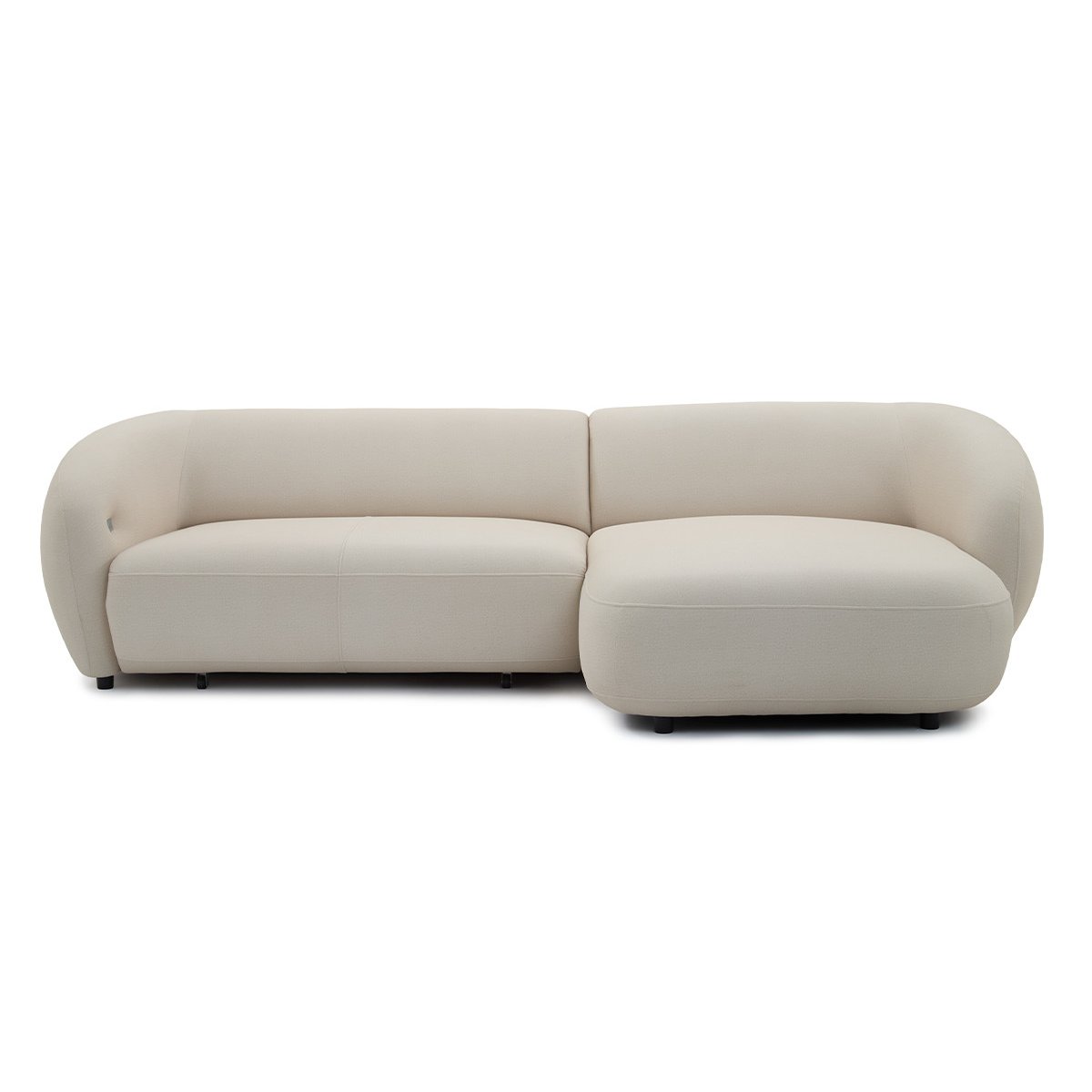 Canapé d'angle convertible 4 places en tissu lisse, HALO beige, BOBOCHIC