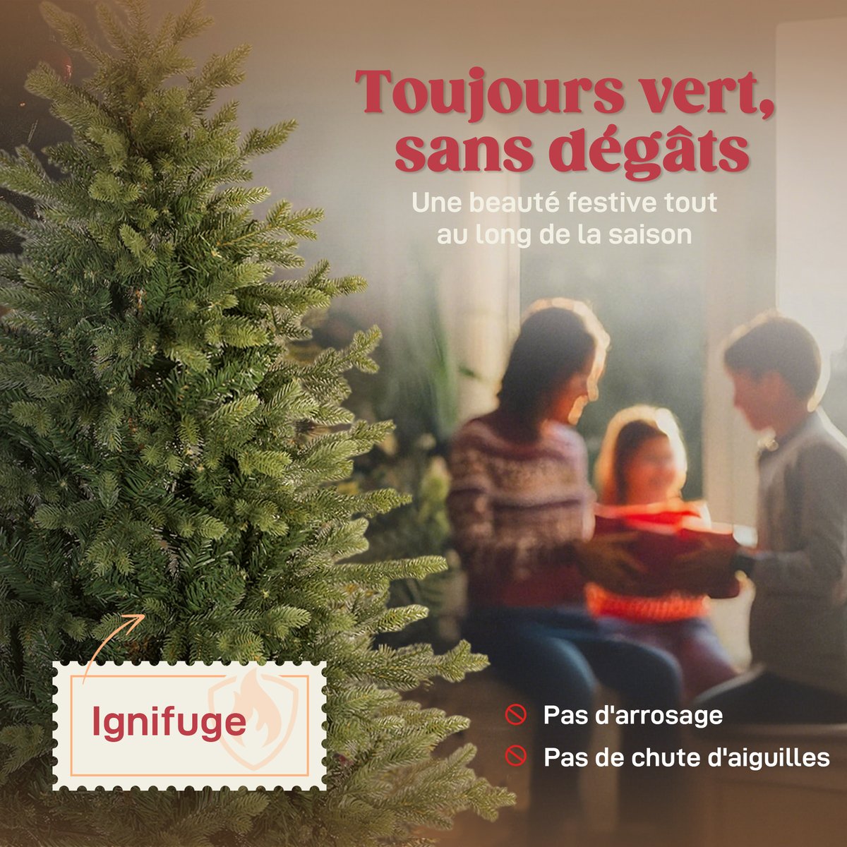 Sapin de Noël Plastique Vert vert, HOMCOM