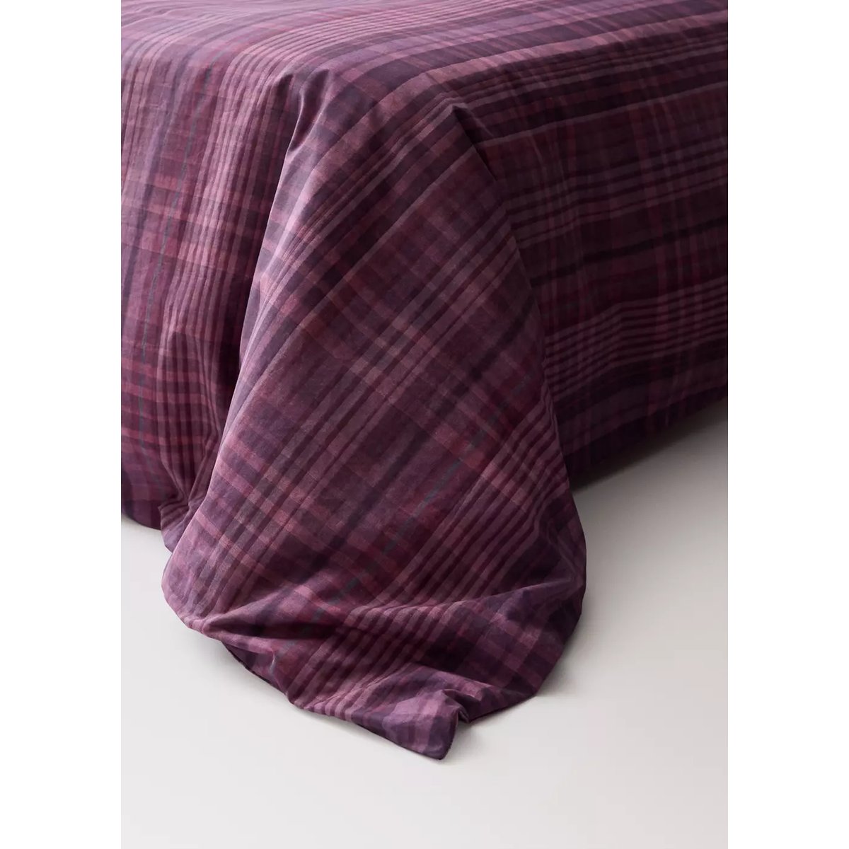 Housse de couette 100 % percale de coton Lit 180/200 cm lie de vin, MANGO HOME
