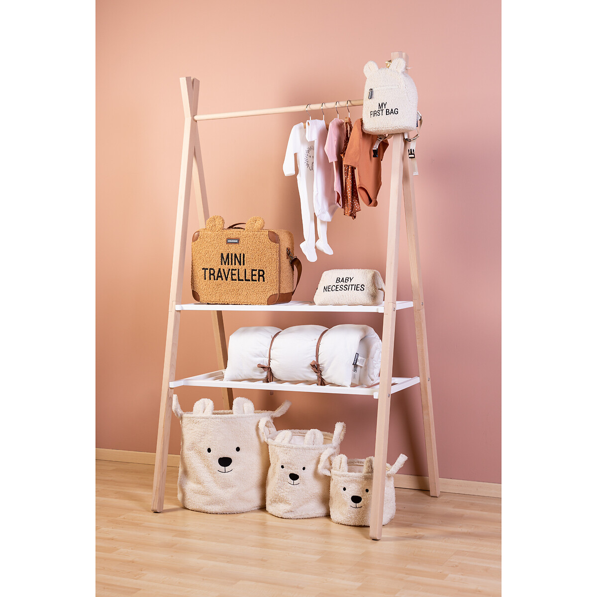 Lit bébé berceau tipi 50 x 90 cm blanc/naturel, CHILDHOME